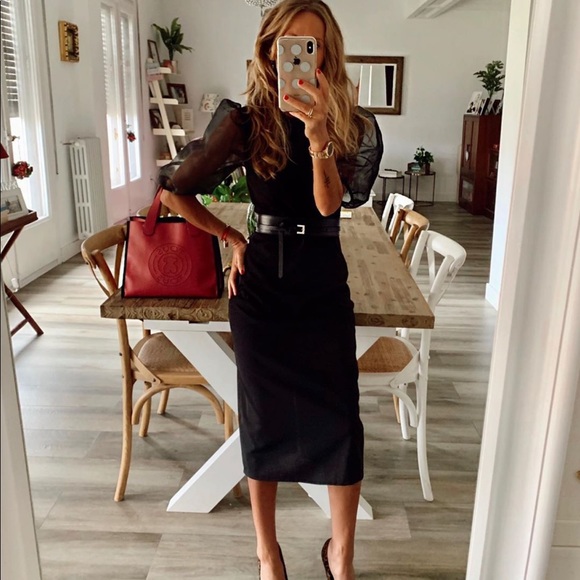 Last🔥Zara dress with organza sleeves bloggers fav - Picture 4 of 9